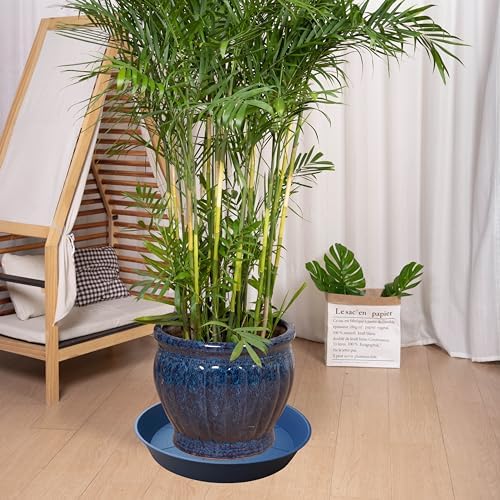 3 Pack of 25 26 inch Plant Saucer (22.7 Inch Base), 4.2" Depth, Large Deep Plastic Flower Planter Water Trays for Indoors Outdoor Bath Bath, Plant Drip Trays for Pot (26", Blue) - Image 4