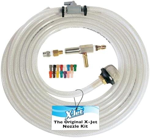 The Original X-Jet Nozzle Kit #20 | 7-8 GPM | Fixed Long-Range External Chemical Injection Nozzle for Efficient Chemical Application | 15-Color Proportioner Set & 15ft Hose Assembly | Extended Reach by X-JetTechnologies
