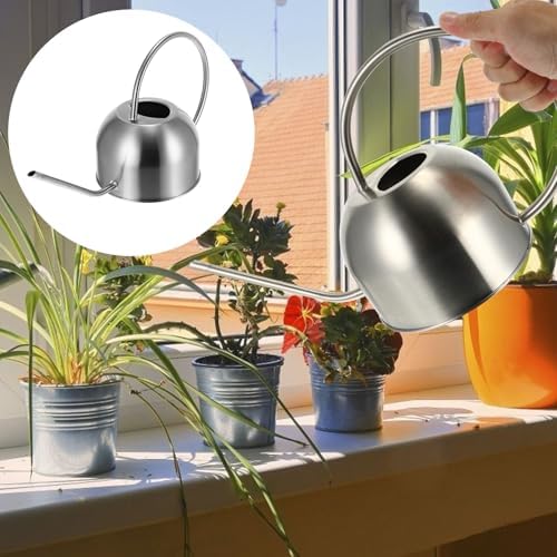 Abaodam Stainless Steel Watering Can with Long Spout 1.5l for Indoor and Outdoor Plants Garden Tool Sturdy Plant Watering Bottle for Flower Care - Image 3