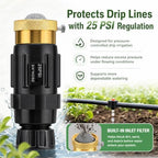 Drip Irrigation Faucet Adapter, 25 PSI, 1/2 and 1/4 in, 2-Pack - Image 4