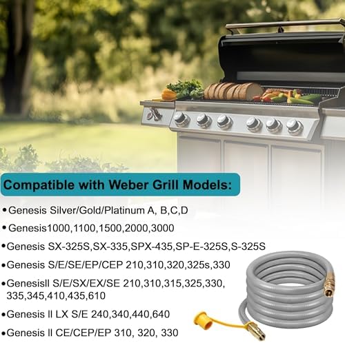 10FT Propane to Natural Gas Conversion Kit Compatible with Weber Genesis, Genesis II, Spirit, Spirit II, Convert LPG Grills to NG, Includes 1/2" Natural Gas Hose with Gas Regulator and Orifice - Image 4