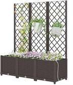 Planter Box Set, 3PCS Plastic Raised Garden Bed and Self-Watering Plant Containers with Trellis, Automatic Watering Timer Kit for Outdoor Patio Garden Balcony - Image 2