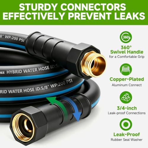 75FT 5/8" Heavy Duty Garden Hose, NON-EXPANDABLE Flexible Water Hose, No Kink - Image 3