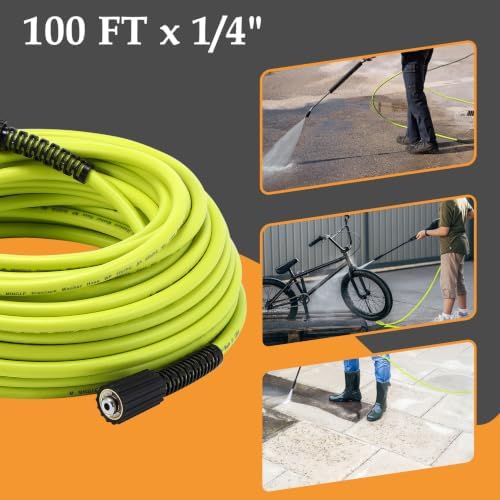 M MINGLE Pressure Washer Hose 100 FT x 1/4", M22 14mm Fittings, 3600 PSI - Image 3