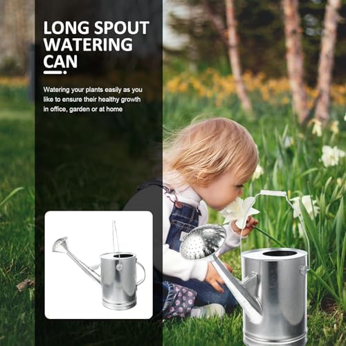 SUPVOX Vintage Style Large Galvanized Watering Can with Long Spout for Indoor and Outdoor Plants Succulents Flowers and Garden Use Thickened Pot for Easy Comfortable Plant Care - Image 3