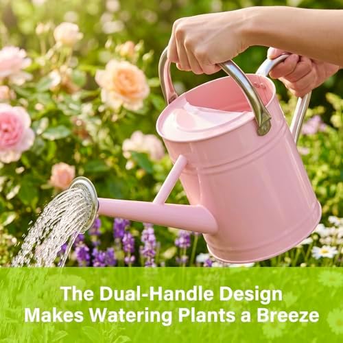 1 Gallon Watering Can for Outdoor&Indoor Plants，Pink - Image 3