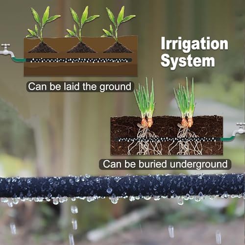 100FT Soaker Hose for Garden - 1/2" Diameter Heavy Duty Rubber Drip Irrigation Kit - Save 70% Water for Lawn/Flower Beds/Vegetable/Shrubs/Hedges - Image 5