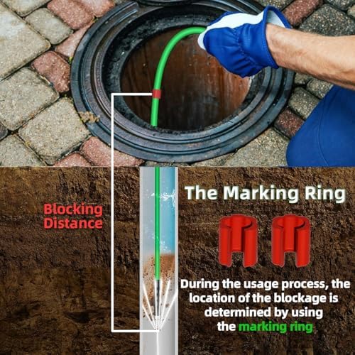Sewer Jetter Kit for Pressure Washer 200FT – 5800PSI High-Pressure Drain Cleaner, M22 & 1/4'' NPT Universal Fit, Unclog Gutters & Sewer Lines, Durable Jetter Hose for Homeowners & DIYers (200FT) - Image 4