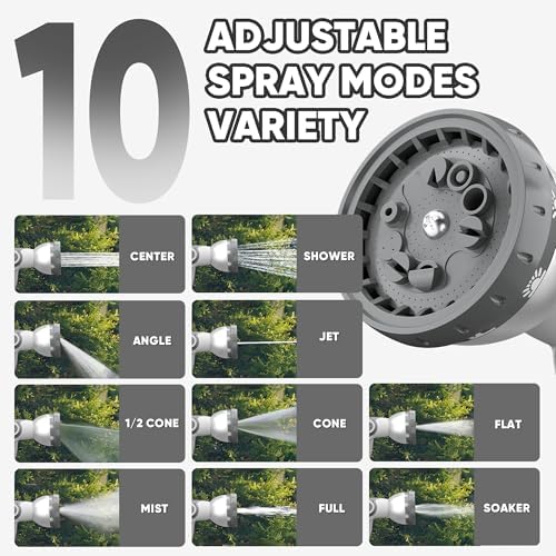 SILVEL Retractable Garden Hose Reel, 1/2 in x 115ft Wall Mount Heavy Duty Automatic Hose Reel with 10 Pattern Nozzle, Any Length Lock & Slow Return System, 180°Swivel Bracket Upgraded UV Resistant - Image 6