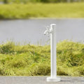 Garden Water Column Vertical Square 304 Stainless Steel with Double Faucet Antifreeze Freestanding Garden Hose Holder for Patio Backyard(White B,Low-Cut) by ZUGIATP