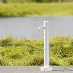 304 Stainless Steel Garden Water Column - Freestanding Hose Holder with Double Faucet Antifreeze Design for Patio & Backyard - & Stylish (White Low-Cut) by Unknown