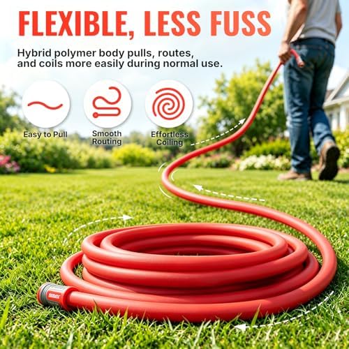 YAMATIC 100FT Garden Hose 5/8", Brass Swivel Handle Burst 600 PSI - Image 3