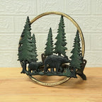 Zeckos Garden Hose Holder Black Bears in Forest 11 Inch Cast Iron - Image 5