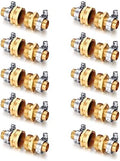 Garden Solid brass Hose Repair Connector with Clamps,Fit for Garden Hose Fitting,Male and Female Hose Fittings 10 Set (5/8"-10 Set) by YELUN