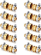 Garden Solid brass Hose Repair Connector with Clamps,Fit for Garden Hose Fitting,Male and Female Hose Fittings 10 Set (5/8"-10 Set) by YELUN