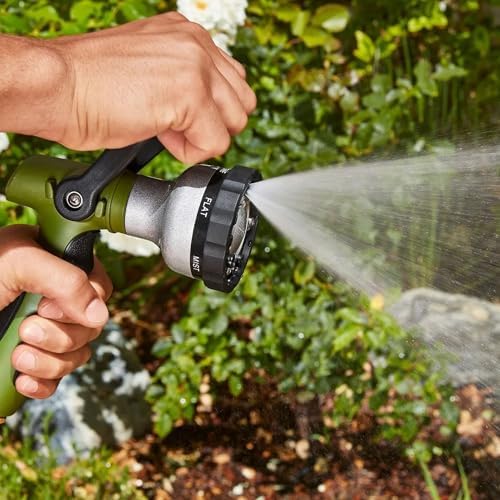 Fireman Style Hose Nozzle 6 Pattern, No-Squeeze Lever, Metal Build - Image 6