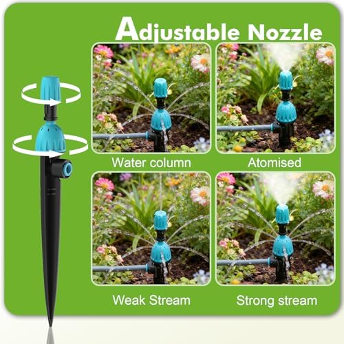 172FT Drip Irrigation System Kit with 2 Zone Water Timer for Garden - Image 6