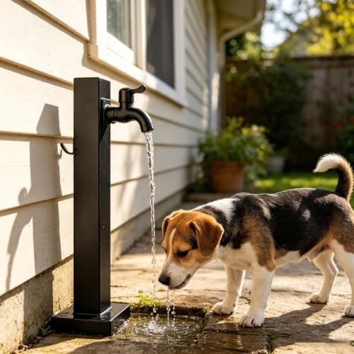 Garden Faucet Post Hose Stand Stainless Steel Water Feature Column Hydrant by Gaommini