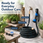 50ft Non-Expandable Garden Hose, Durable Fabric, Brass Connectors - Image 7