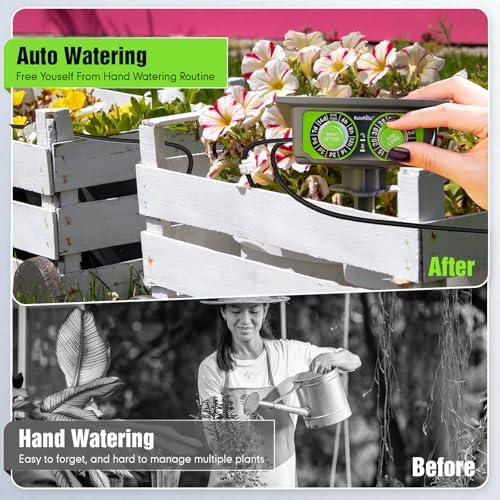 RAINPOINT Easy-Setup Solar Drip Irrigation System Outdoor & Indoor, Automatic Plant Waterer Device Kit Beginner-Friendly Garden Raised Bed Grow Tent Water 10-15 Plants - Image 6