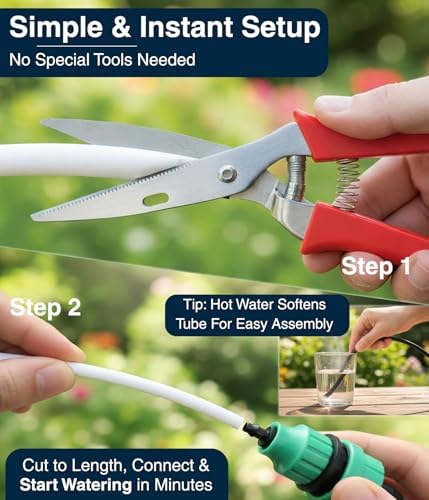 DBR Tech® 1/4 Drip Irrigation Tubing, 200 Feet, Flexible PVC Plastic Drip Irrigation Hose for Gardening, Misting, Hydroponics and DIY Landscape Garden Projects, Blank Distribution (200ft, White) - Image 3