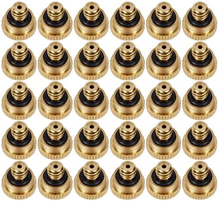 60PCS Brass Mister Nozzles Misting Nozzles for Cooling System Water Mister Sprinkle Fog Nozzles for Patio Garden 0.004-0.039" Sprayer Irrigation Tool Kit (Size : 0.8mm) by Unknown