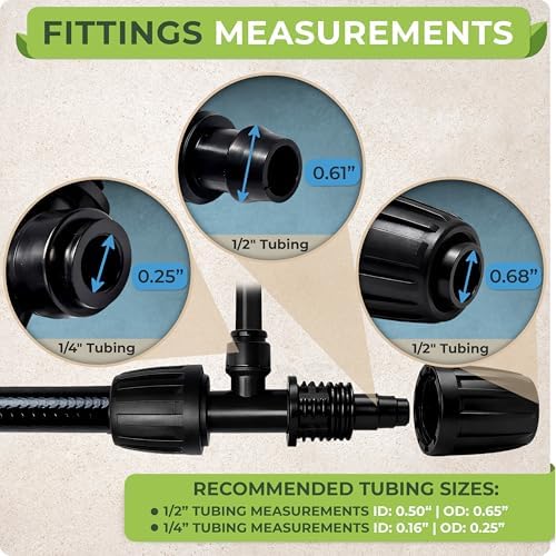 CARPATHEN 1/2" Irrigation Tubing for Drip System Kit, 50 feet + Accessories - Image 4