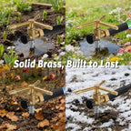 Atlantic 3-Head Solid Brass Sprinkler – Heavy Duty Stainless Steel Spike with 6-Outlet Efficient Irrigation for Lawn, Garden & Farm | Water-Saving Design with Male/Female Hose Connections (2) - Image 5