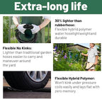 Beitopamz Garden Hose 75 ft x 5/8 in Heavy Duty Water Hose, Flexible and Durable, Lightweight Rubber Hybrid Hose, Leak-Free Connections, Male to Female 3/4'' Brass Fittings for Patio, Lawn, Black - Image 5