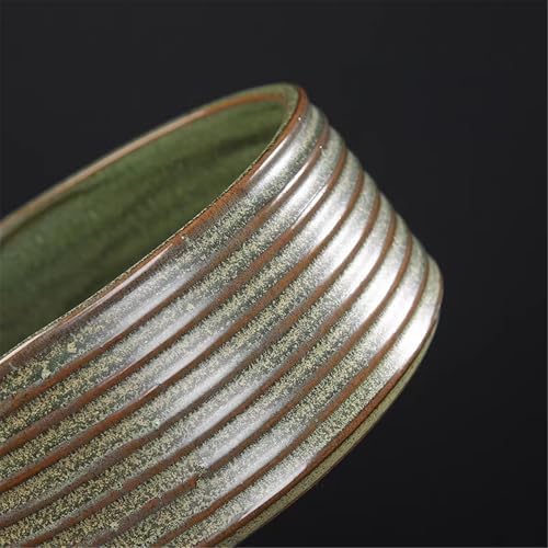 Plant Trays Indoor Outdoor Flower Arranging Saucer with Striped Vintage Rough Pottery Deep Tray - Image 3