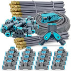 Drip Irrigation System, 82Ft 5/16 Inch Hose, 25 Adjustable Copper Nozzles, Automatic Atomizing Watering Kit for Greenhouse, Outdoor, Raised Bed, Lawn by Unknown