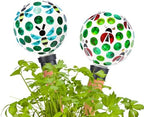 Mosaic Watering Globes 2 Pack Terracotta Self Watering Spike Green - Image 6