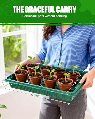 10 Pack 14.8"x9.6" Seed Starter Trays No Drain Holes for Microgreens - Image 3