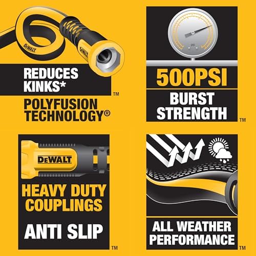 DEWALT Professional Grade Heavy Duty Garden Hose 100 Feet x 5/8 Inch - Image 4