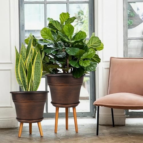 Fodetyff Planters-Plant-Pots-Indoor-Outdoor, 11 inch 4 Pack Copper - Image 2