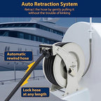 Diesel Fuel Hose Reel Retractable 3/4" x 50' Spring Driven Auto Swivel Rewind Industrial Heavy Duty Commercial Hose Holder Reel with Fueling Nozzle for Aircraft Ship Vehicle Tank Truck, 300 PSI - Image 2