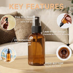 2 oz Amber Small Spray Bottle, Empty Spray Bottles plastic spray bottles Fine Mist Spray for Hair, Travel, Plants, Cleaning Solutions and Skin Care (48) - Image 3