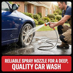 Heavy-Duty Metal Garden Hose Nozzle Sprayer- 316 Stainless Steel - High-Pressure 120 PSI - Multi-Function Spray with Ergonomic Handle - 10 Way - Image 4
