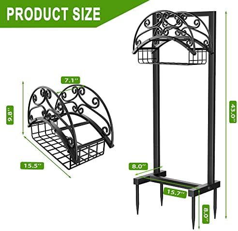 Gayuteay Garden Water Hose Holder with Storage Basket for Outside - Image 5
