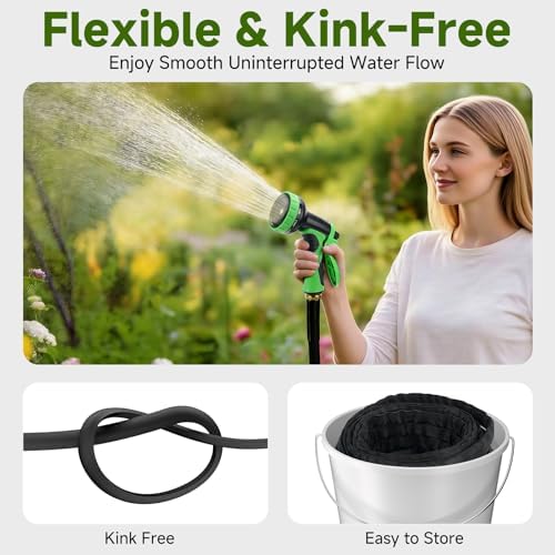 Garden Hose 100 FT, High-Pressure Water Hose with 10 Spray Nozzles - Image 4