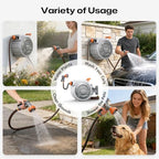 Retractable Garden Hose Reel, 1/2 Inch x 85 ft Wall Mounted, Heavy Duty Garden Hose Reel with 9 Patterns Nozzle, Any Length Lock, Upgraded Slow Return System and 180°Swivel Bracket (1/2" 85FT) - Image 7
