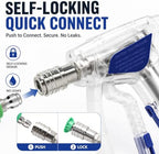 5000 PSI Pressure Washer Gun with Self-Locking Quick Connect, 360° Rotating 3/8" Plug, M22-14mm M22-15mm Adapters, 5 Nozzle Tips, High Pressure Short Power Washer Trigger Gun for Car Wash Cleaning - Image 3