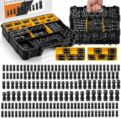 TIROL 200PCS Plastic Quick Connect Hose Fittings Straight Air Hose Fittings by TIROL