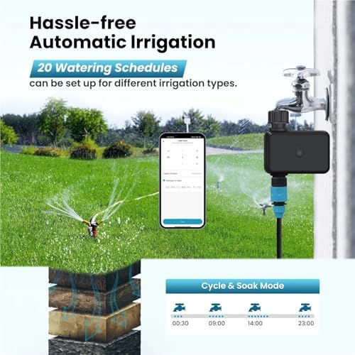 Watering Timers, Irrigation Timer Programmable Bluetooth Water for Garden Hose Soak Drip and Lawn for Garden Hose - Image 2