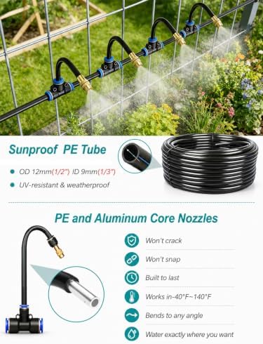 ZAQYCM Outdoor Mister for Patio Backyard Garden Greenhouse & Raised Bed - Image 4