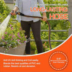 50FT x 5/8'' Flexible Garden Hose, No-Kink Rubber Water Hose, W.P. 200 PSI - Image 2