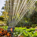 Auto Oscillating Garden Lawn Sprinkler, Adjustable Spray Angle Grass Watering Irrigation System with Spike Base, Fits 3/4" Hose, Black/Orange - Image 7
