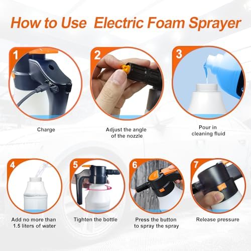 Electric Foam Sprayer with USB, Pressurized Sprayer for Car Washing - Image 6