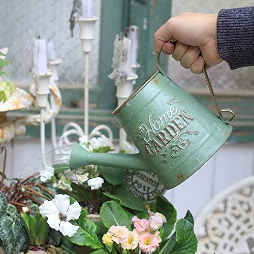 Cute Small Watering Can Indoor Plants Garden Metal Decorative Watering Cans for Outdoor Plants Bonsai Outdoor Garden Flower Decorative (Green, 1.5L, 50.7 Oz) - Image 5