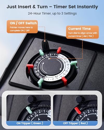 SURAIELEC Mechanical Pool Timer for Above Ground Pool, L5-20R Twist-Lock - Image 6